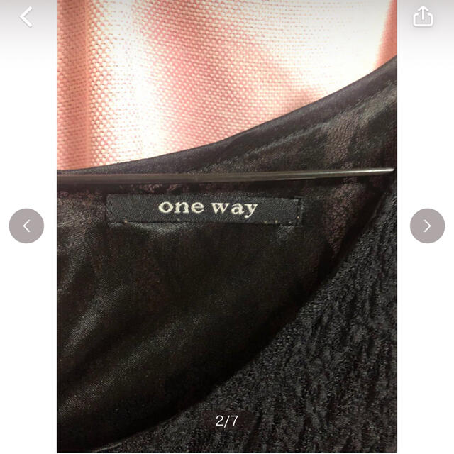 one*way(ワンウェイ)のパール付き レースワンピース チュニック 7分袖 レディースのワンピース(ミニワンピース)の商品写真