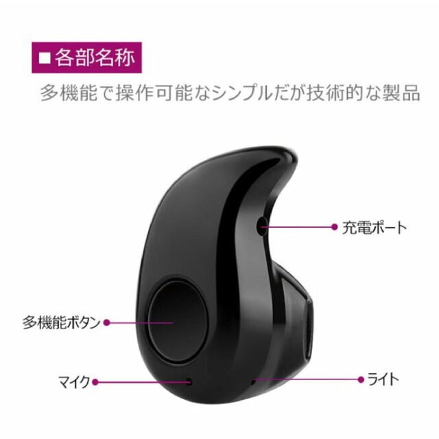 新品未使用品！☆超小型超軽量ワイヤレスBluetoothイヤホン☆片耳ブルー スマホ/家電/カメラのオーディオ機器(ヘッドフォン/イヤフォン)の商品写真