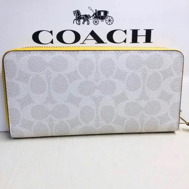 COACH(コーチ)の新品 coach コーチ長財布 シグネチャー  イエロー  レディース長財布 レディースのファッション小物(財布)の商品写真