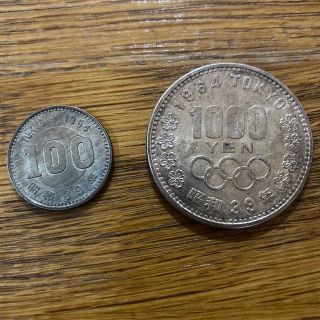 東京オリンピック　記念　1000円　100円　銀貨(貨幣)