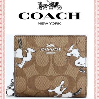 コーチ(COACH)の【新品】COACHI コーチ 二つ折り財布 スヌーピー シグネチャー coach(財布)