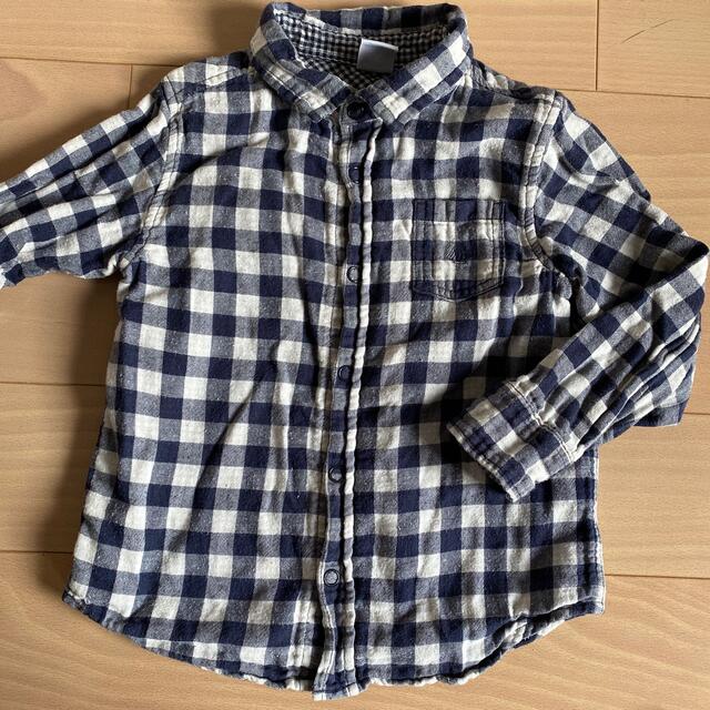 PETIT BATEAU(プチバトー)のプチバトー　長袖シャツ　チェック　4ans キッズ/ベビー/マタニティのキッズ服女の子用(90cm~)(Tシャツ/カットソー)の商品写真