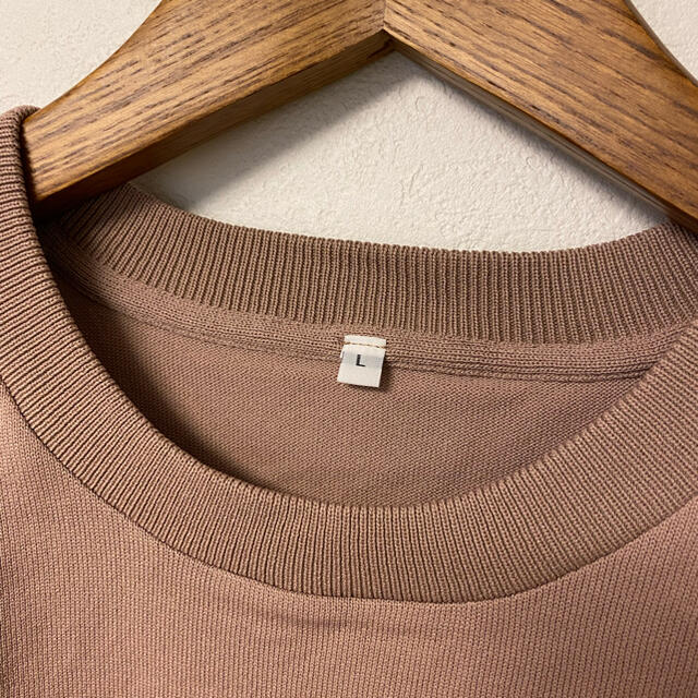 MUJI (無印良品)(ムジルシリョウヒン)のhinatata様専用　無印良品　ノースリーブ　Tシャツ　ベージュ　L メンズのトップス(Tシャツ/カットソー(半袖/袖なし))の商品写真