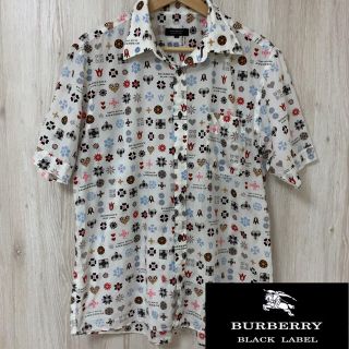 バーバリーブラックレーベル(BURBERRY BLACK LABEL)のバーバリー　ブラックレーベル 総柄　モノグラム　半袖　シャツ(シャツ)