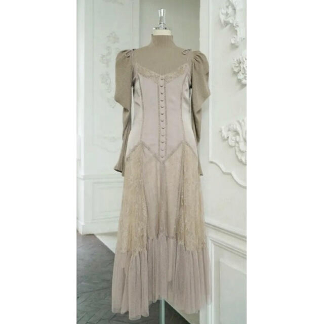 herlipto  Lace-Trimmed Satin Cami Dress レディースのワンピース(ロングワンピース/マキシワンピース)の商品写真