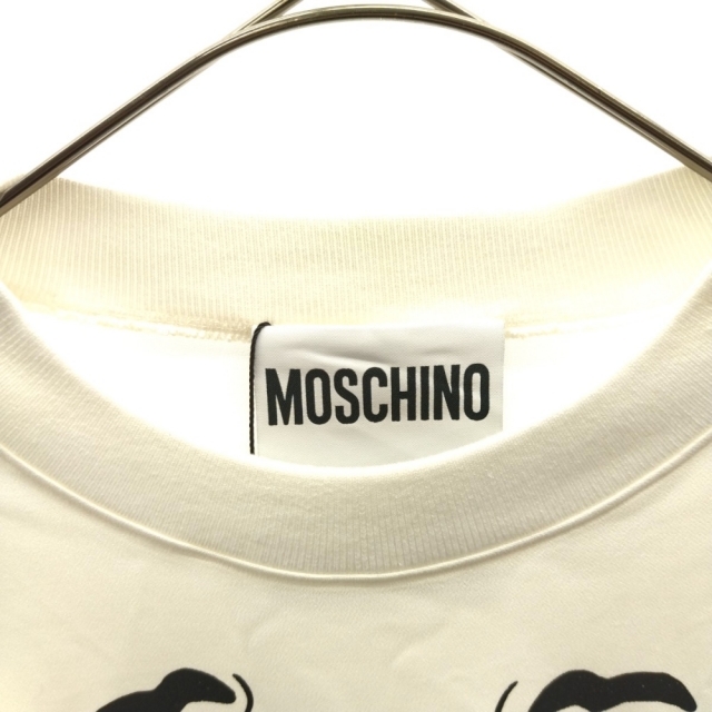 MOSCHINO(モスキーノ)のMOSCHINO モスキーノ COUTURE クチュール フロントプリントストレッチワンピース ドレス ホワイト レディース レディースのワンピース(ひざ丈ワンピース)の商品写真