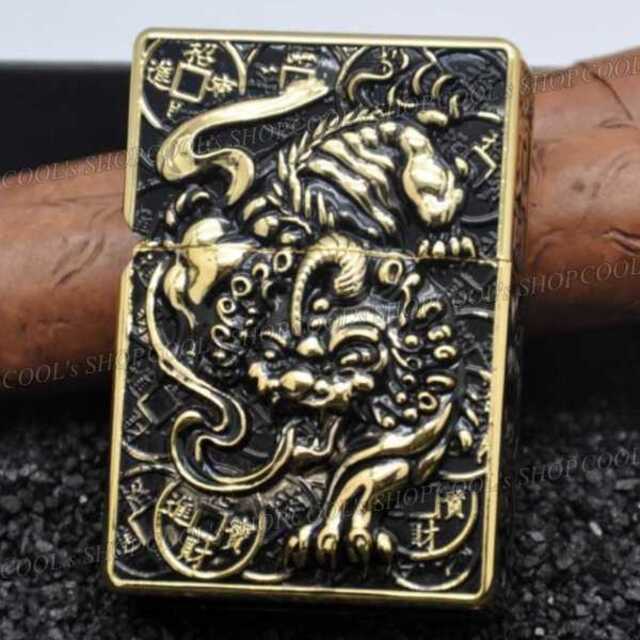 貔貅 フルメタルジャケット オイルライター ZORRO ヒキュウ zippo 金の