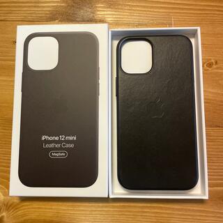 アップル(Apple)のiPhone 12mine 純正レザーケース　黒(スマホケース)