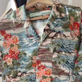 off-whiteオフホワイトsilk shirtシルクシャツalohaアロハ