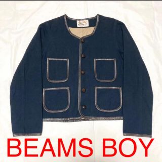 ビームスボーイ(BEAMS BOY)のBEAMS BOY レザーパイピングウールハンティングジャケット(ノーカラージャケット)