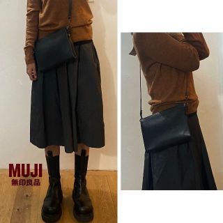 ムジルシリョウヒン(MUJI (無印良品))のMUJI　無印良品 ヌメ革　ショルダーバッグ ブラック (ショルダーバッグ)