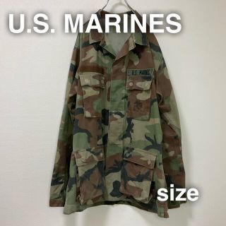 U.S. MARINES ミリタリーシャツ　ミドル　ロング　迷彩　ジャケット　(ミリタリージャケット)