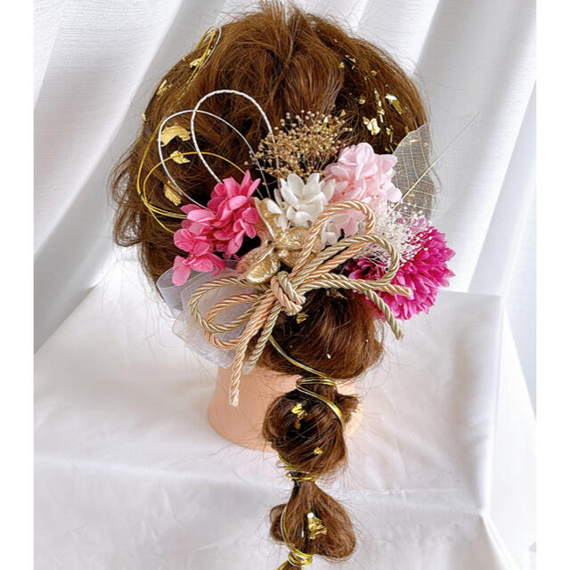 《速達発送》ドライフラワー髪飾り　成人式、結婚式、卒業式　38 ハンドメイドのアクセサリー(ヘアアクセサリー)の商品写真