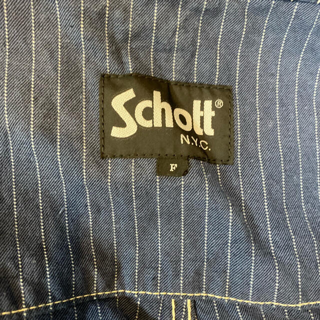 schott(ショット)のSchott/ショット/オールド ヒッコリー オーバーオール デニム メンズのパンツ(サロペット/オーバーオール)の商品写真