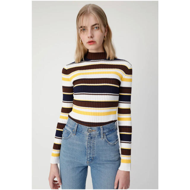 moussy(マウジー)のMULTI STRIPED ニットトップス 柄NVY5 レディースのトップス(ニット/セーター)の商品写真