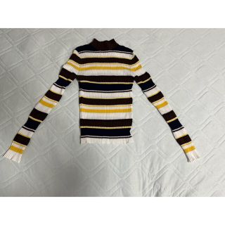 マウジー(moussy)のMULTI STRIPED ニットトップス 柄NVY5(ニット/セーター)