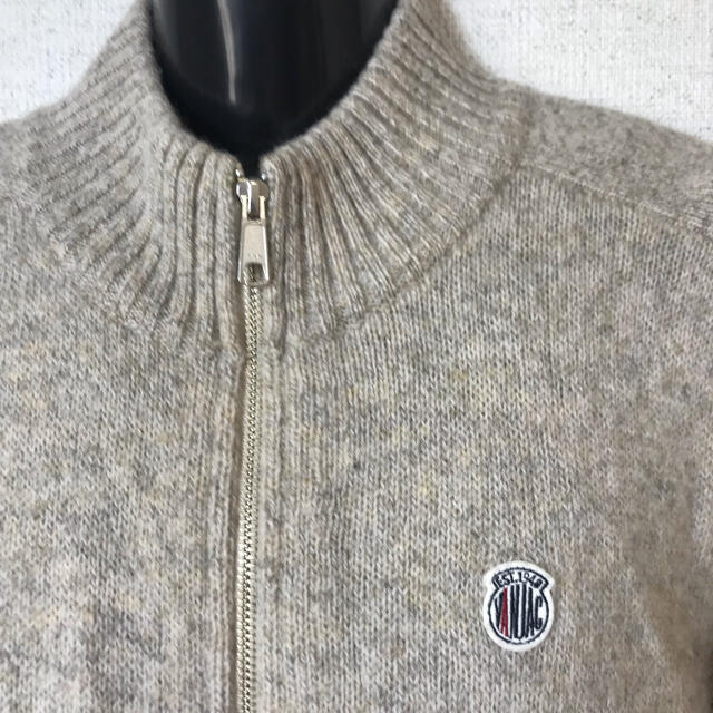 VAN Jacket(ヴァンヂャケット)の90's VAN JAC ゆるダボ フルジップ ロゴ刺繍 ニット セーター　XL メンズのトップス(ニット/セーター)の商品写真