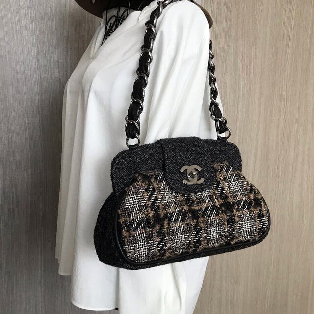 美品♡激レア♡シャネル　CHANEL ツイード　チェーンショルダーバッグ