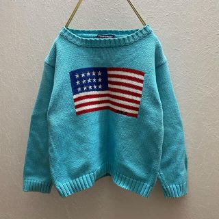 ポロラルフローレン(POLO RALPH LAUREN)の90's ポロスポーツ   星条旗 コットンニット(ニット)