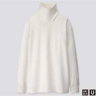 ユニクロ(UNIQLO)のUNIQLO U タートルネックT 白 S(Tシャツ/カットソー(七分/長袖))