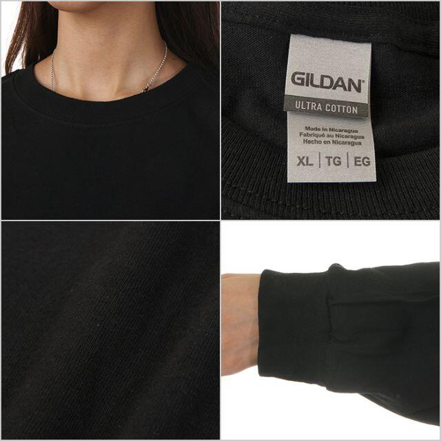 GILDAN(ギルタン)の【新品】ギルダン 長袖 Tシャツ XL 黒 ロンT 無地 レディース レディースのトップス(Tシャツ(長袖/七分))の商品写真