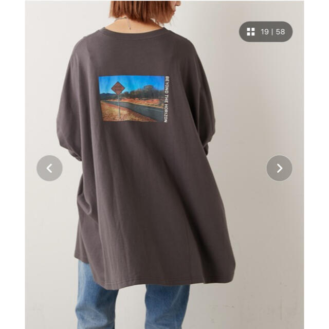 CIAOPANIC TYPY(チャオパニックティピー)のCIAOPANICTIPY  バックフォトスーパーBIGチュニックtee レディースのトップス(Tシャツ(長袖/七分))の商品写真