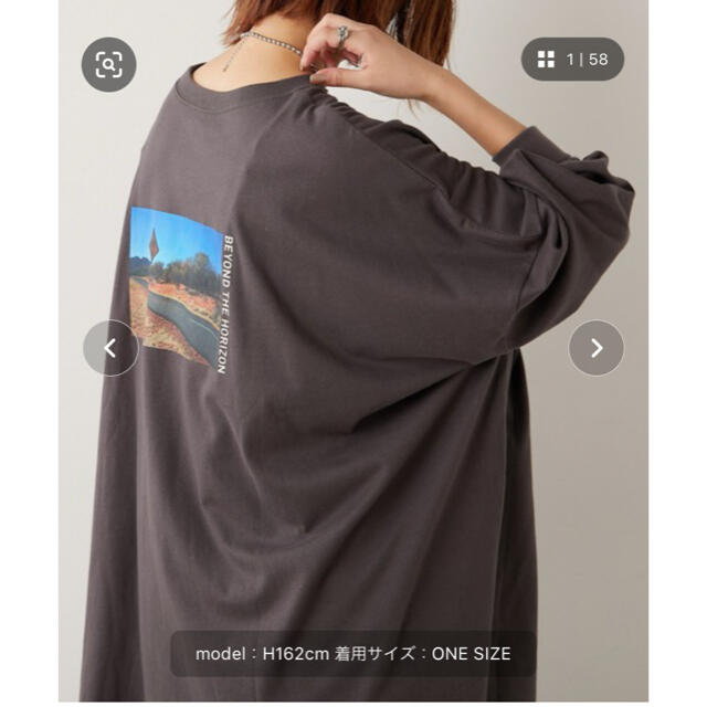 CIAOPANIC TYPY(チャオパニックティピー)のCIAOPANICTIPY  バックフォトスーパーBIGチュニックtee レディースのトップス(Tシャツ(長袖/七分))の商品写真