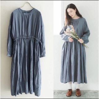 ネストローブ(nest Robe)のmashukashu *秋冬厚手リネン2WAYブラウジングワンピース(ロングワンピース/マキシワンピース)