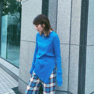 MATURED アシンメトリーカラーニット-