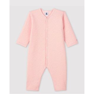 プチバトー(PETIT BATEAU)の【はなはなちはな様先約有】プチバトー ハート柄 キルト カバーオール　ピンク(カバーオール)