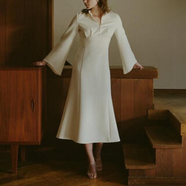 lor Frare sleeve dress Ecru Mサイズ 販売店 ロングワンピース/マキシ