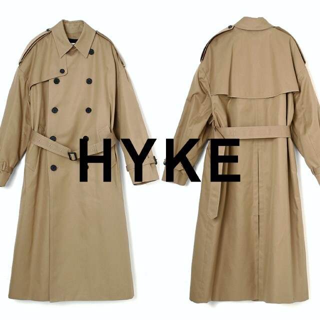 HYKE(ハイク)のハイク ビッグ ロング トレンチコート レディースのジャケット/アウター(トレンチコート)の商品写真