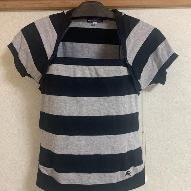 BURBERRY BLUE LABEL(バーバリーブルーレーベル)のバーバリーブルーレベル　ドッキング　ボーダーシャツ レディースのトップス(Tシャツ(半袖/袖なし))の商品写真