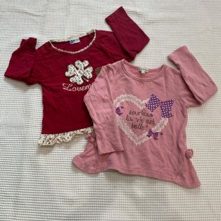 サンカンシオン(3can4on)の訳あり/可愛い♡長袖カットソー　トップス　2枚セット　サイズ100(Tシャツ/カットソー)