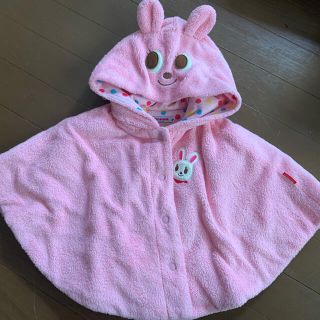 ミキハウス(mikihouse)のポンチョ 上着 防寒 ベビー ミキハウス ピンク あかちゃん(その他)