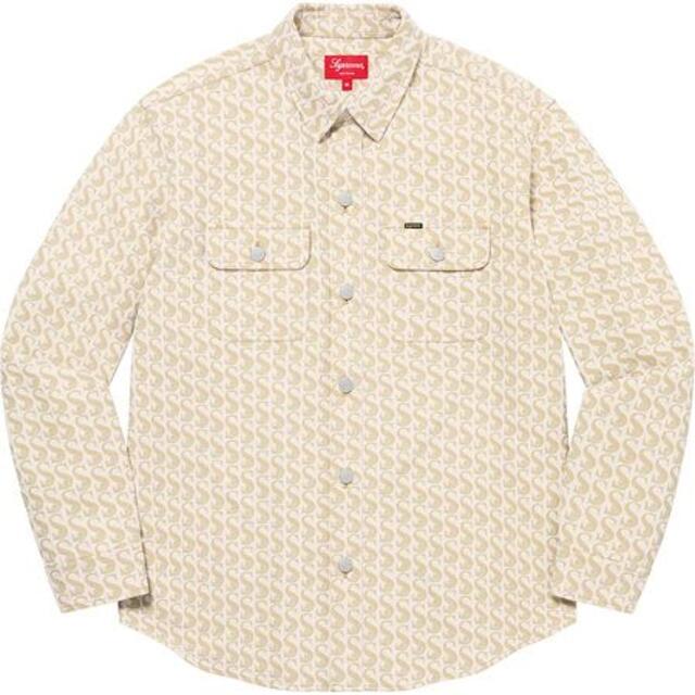 Supreme Monogram Denim Shirt Tan S