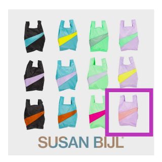 スーザンベル(SUSAN BIJL)のSUSAN BIJL 薄パープル × 薄ピンク Sサイズ(エコバッグ)