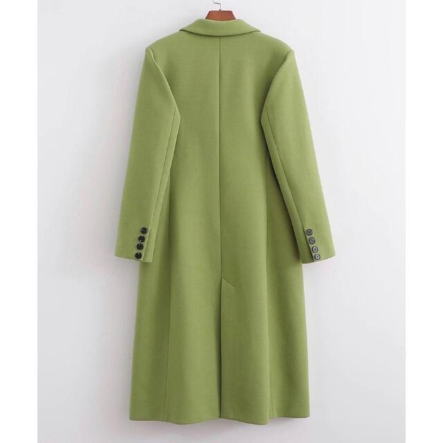 ZARA(ザラ)の🎃10月新作👻6409◆green グリーン チェスターコート ロングコート レディースのジャケット/アウター(チェスターコート)の商品写真