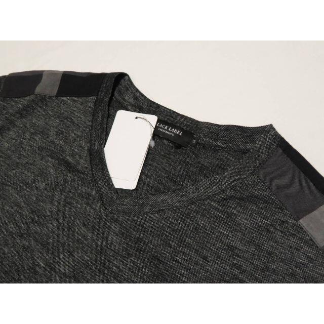 BLACK LABEL CRESTBRIDGE(ブラックレーベルクレストブリッジ)のブラックレーベルクレストブリッジ 半袖V字カットソー M 黒グレー メンズのトップス(Tシャツ/カットソー(半袖/袖なし))の商品写真