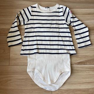 プチバトー(PETIT BATEAU)のプチバトー　ロンパース　ロンT 74㎝(シャツ/カットソー)