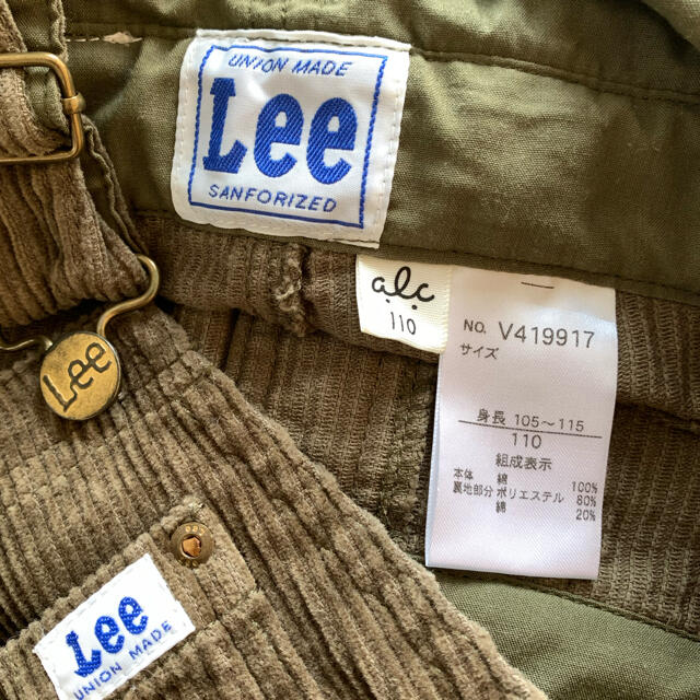 Lee(リー)のLee コーデュロイオーバーオール キッズ/ベビー/マタニティのキッズ服男の子用(90cm~)(パンツ/スパッツ)の商品写真