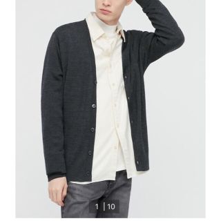 ユニクロ(UNIQLO)の【新品、未使用品】エクストラファインメリノVネックカーディガン（長袖）(カーディガン)