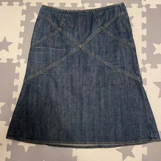 バーバリーブルーレーベル(BURBERRY BLUE LABEL)の＊美品＊Burberry デニムラップスカート(ひざ丈スカート)