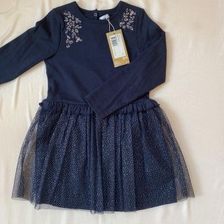 プチバトー(PETIT BATEAU)のプチバトー  刺繍チュールワンピース　4A(ワンピース)