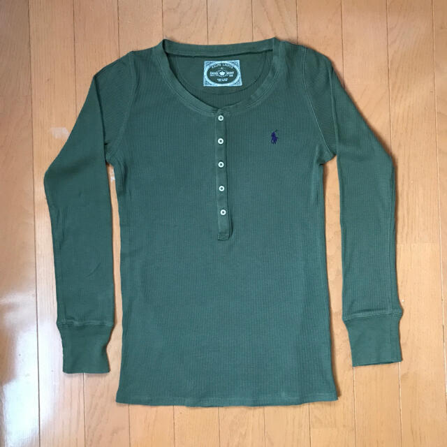 Ralph Lauren(ラルフローレン)のラルフローレン　ヘンリーネックロングTシャツ　リブ素材 レディースのトップス(Tシャツ(長袖/七分))の商品写真