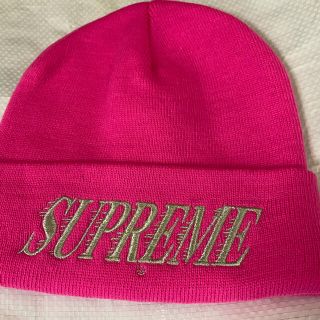 シュプリーム(Supreme)のsupreme  Cross Over Beanieピンク(ニット帽/ビーニー)