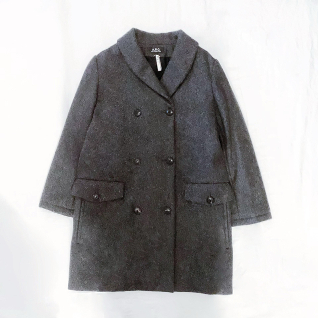 A.P.C(アーペーセー)の美品　A.P.C.  ピーコート　Sサイズ　ダークグレー レディースのジャケット/アウター(ピーコート)の商品写真