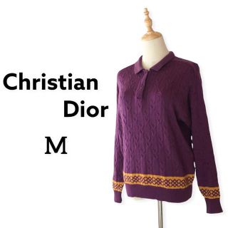 クリスチャンディオール(Christian Dior)のクリスチャンディオール スポーツ ウールセーター  アーガイル Mサイズ 紫(ニット/セーター)