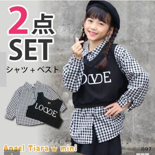 【angel tiara mini】シャツ ベスト 2点セット　100サイズ(ブラウス)