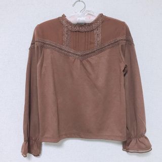 マジェスティックレゴン(MAJESTIC LEGON)の新品未使用♡MAJESTIC LEGON♡ブラウンレーストップス(カットソー(長袖/七分))